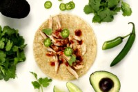Chicken in Mexican adobo tacos