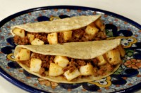 Chorizo and potato tacos