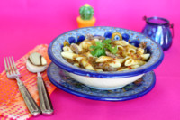 penne beef chile verde ragu